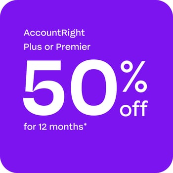 50% off MYOB AccountRight for 12 months